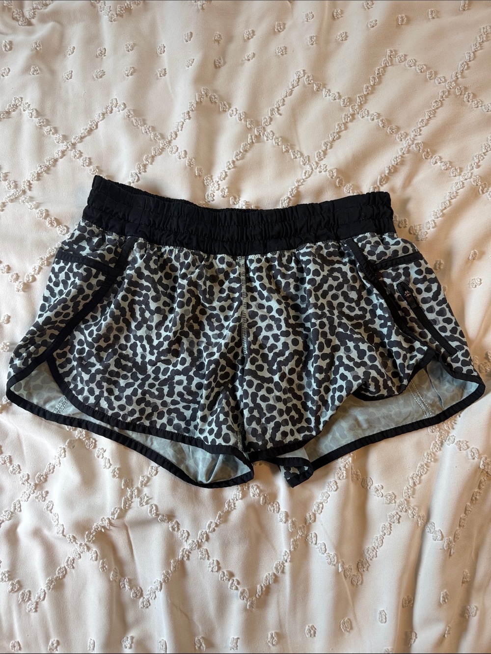 Lululemon Tracker Short Ace Spot Tranquil Blue Black Size 8